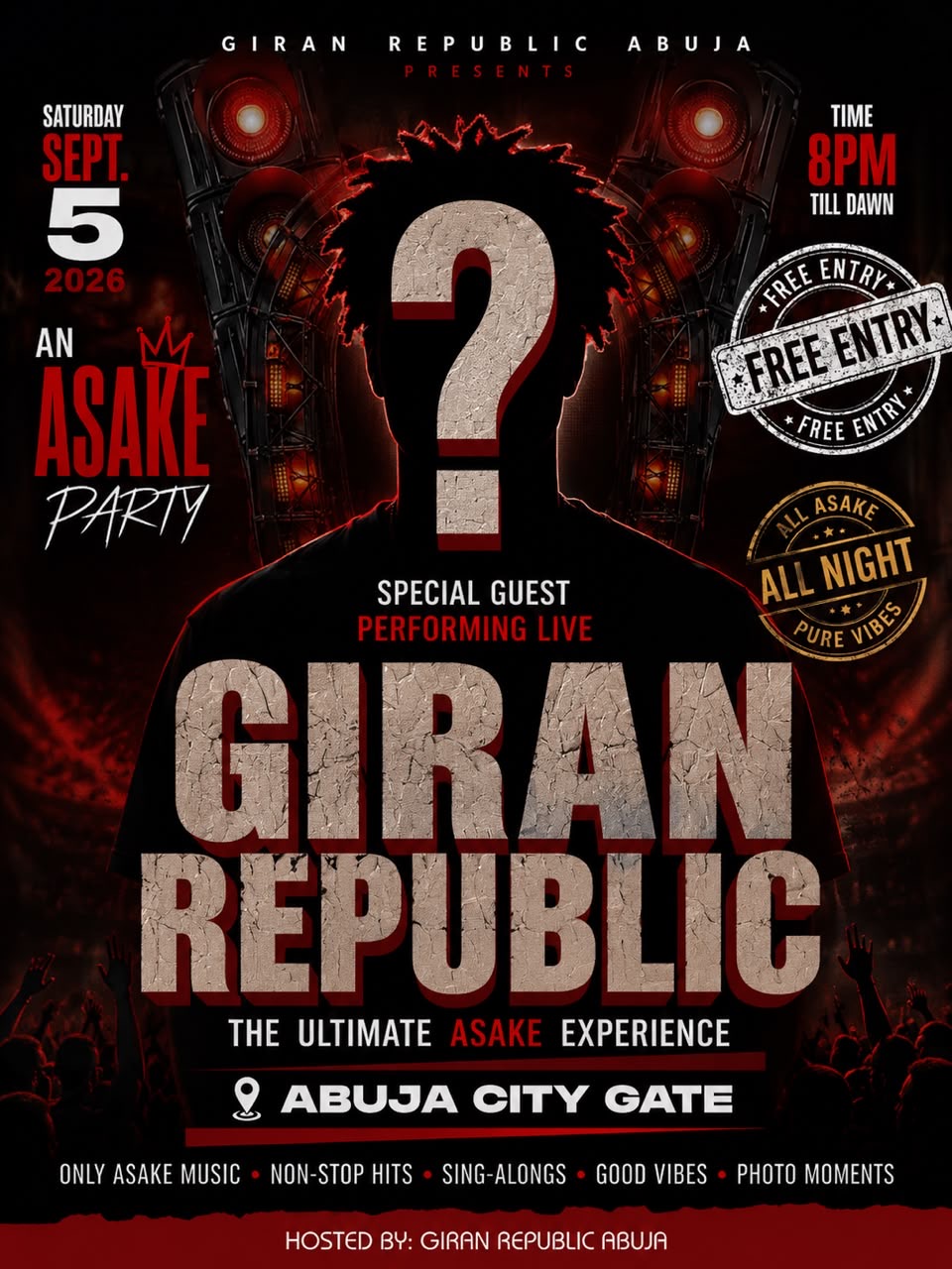 GIRAN REPUBLIC — The Ultimate Asake Experience flyer 2
